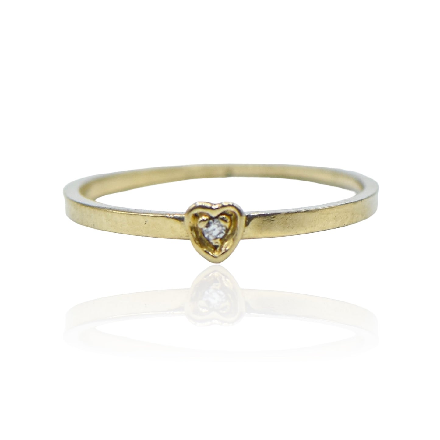 Mini Heart Diamond Ring 14K .01ctttw