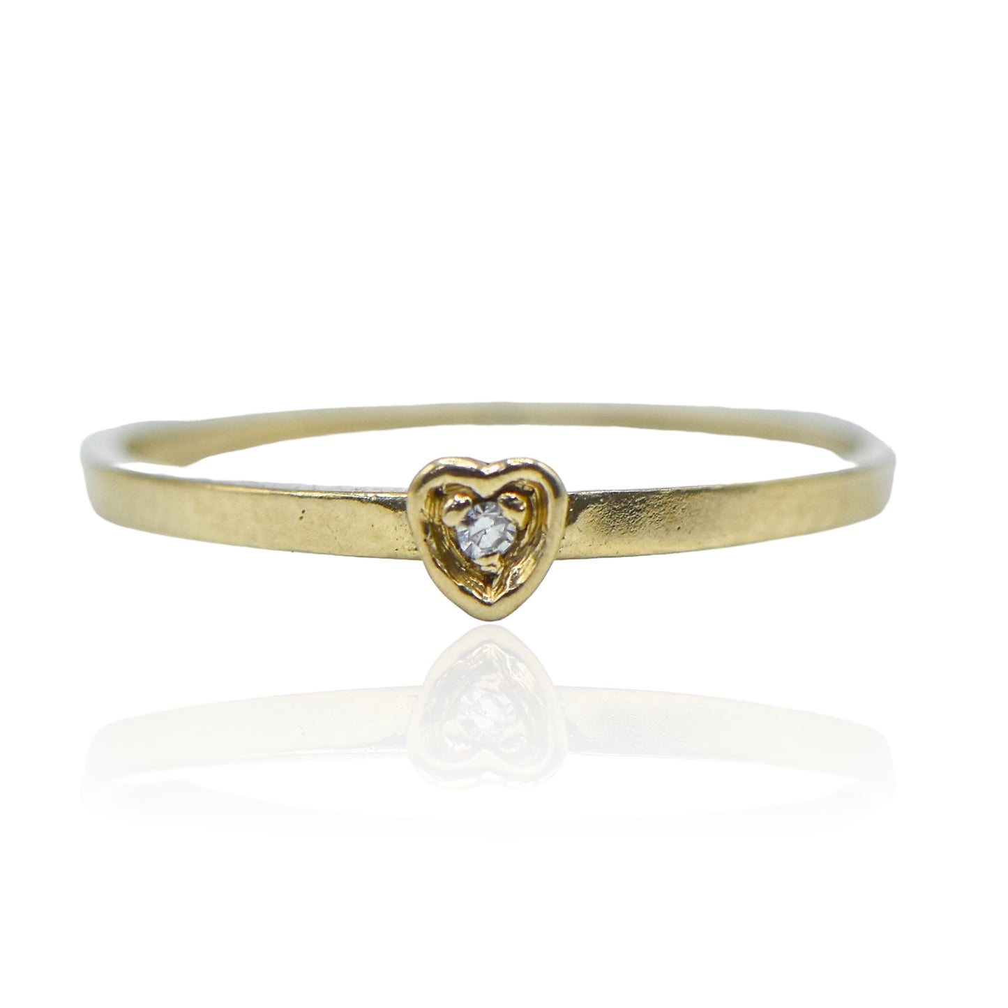 Mini Heart Diamond Ring 14K .01ctttw