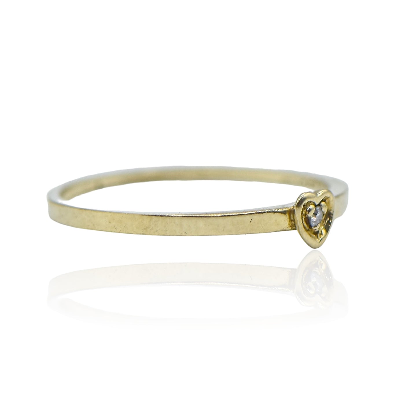 Mini Heart Diamond Ring 14K .01ctttw