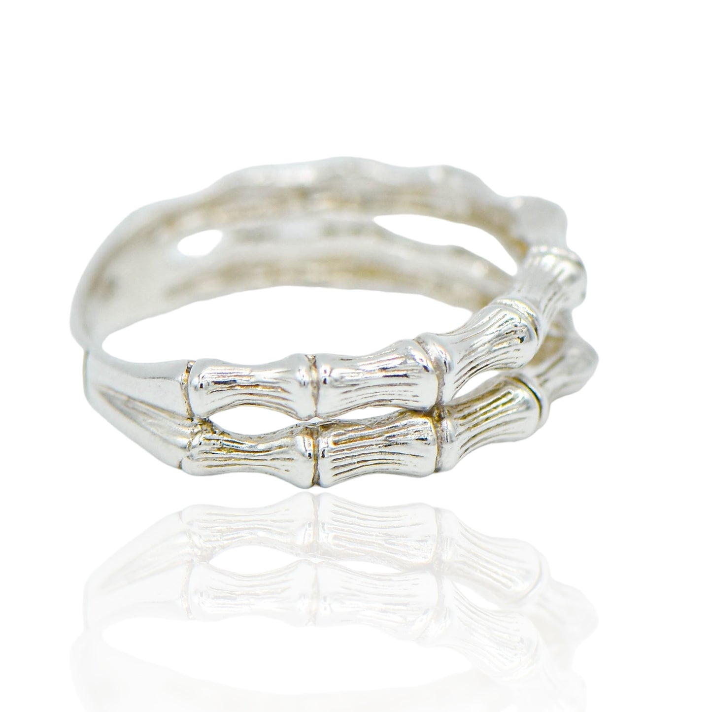 Double Bamboo Sterling Silver Ring