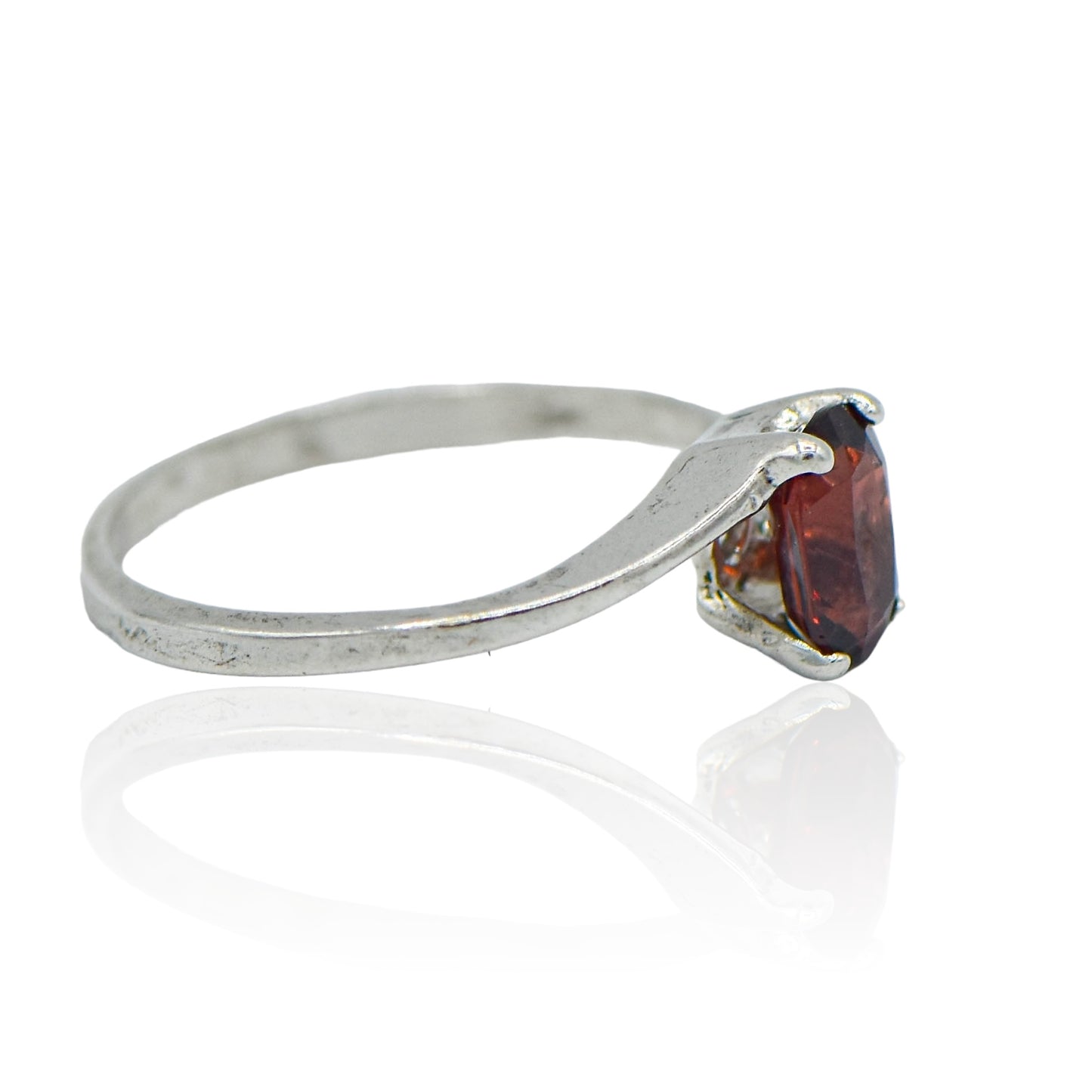 CZ Red Garnet Ring