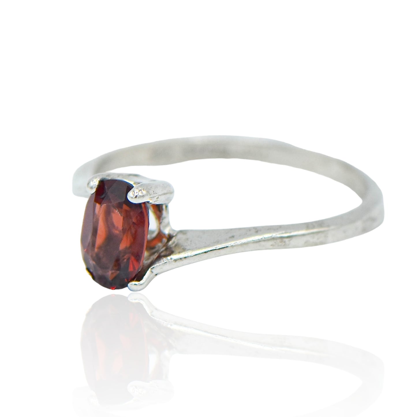 CZ Red Garnet Ring