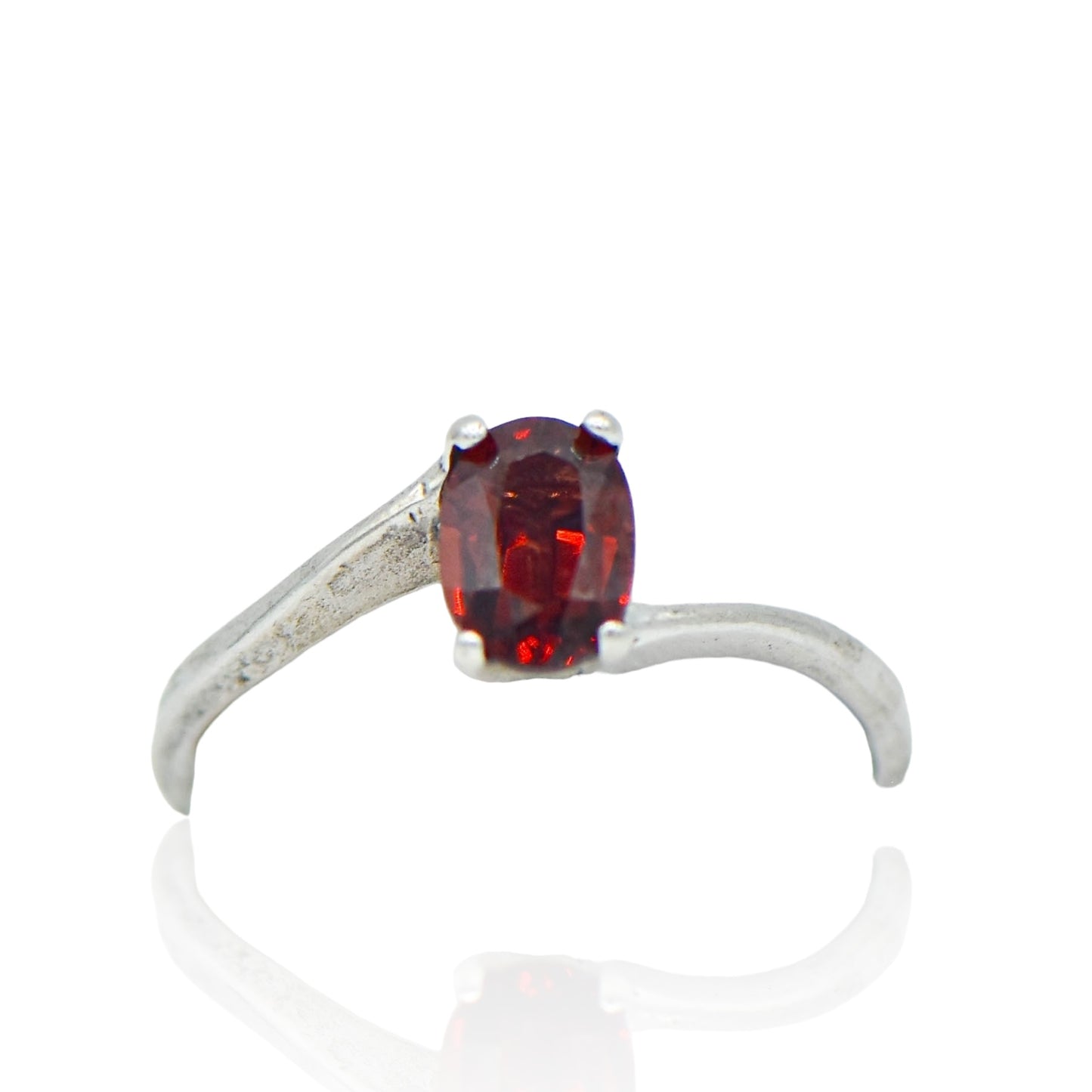 CZ Red Garnet Ring