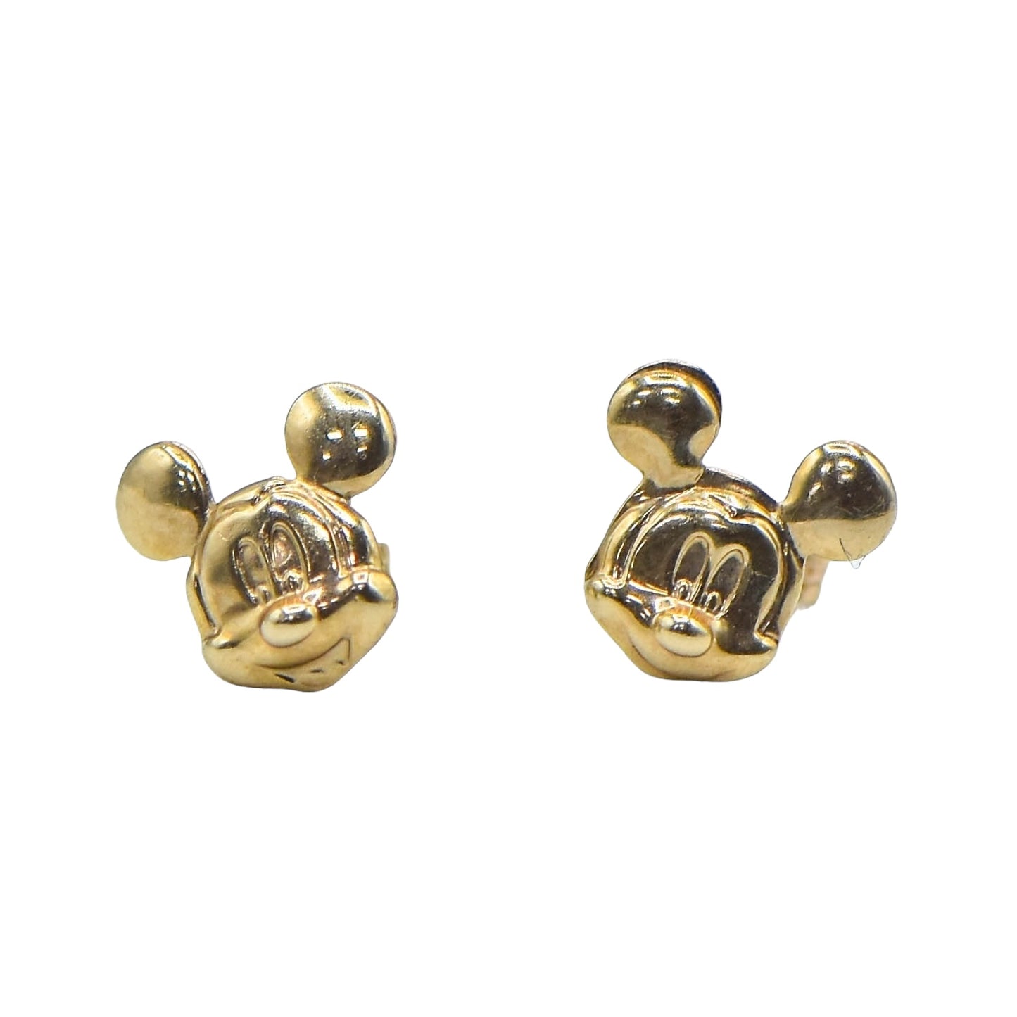 Disney Mickey & Minnie Mouse w/Bow Light Weight Set 14k Yellow Gold Earrings