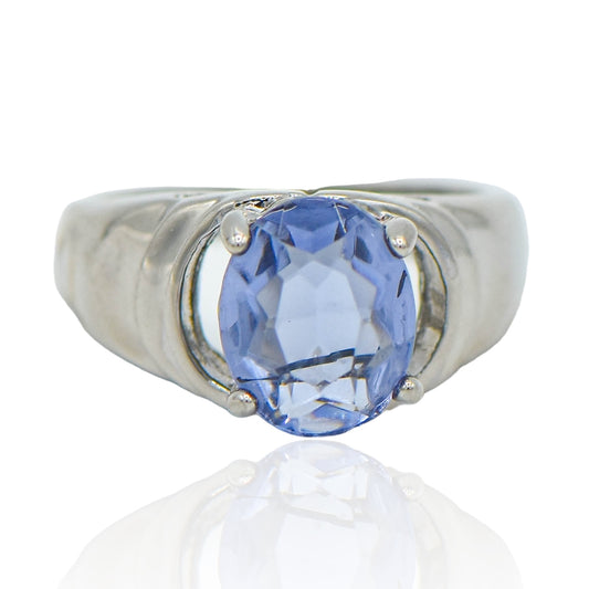 CZ Blue Violet Sterling Silver Ring