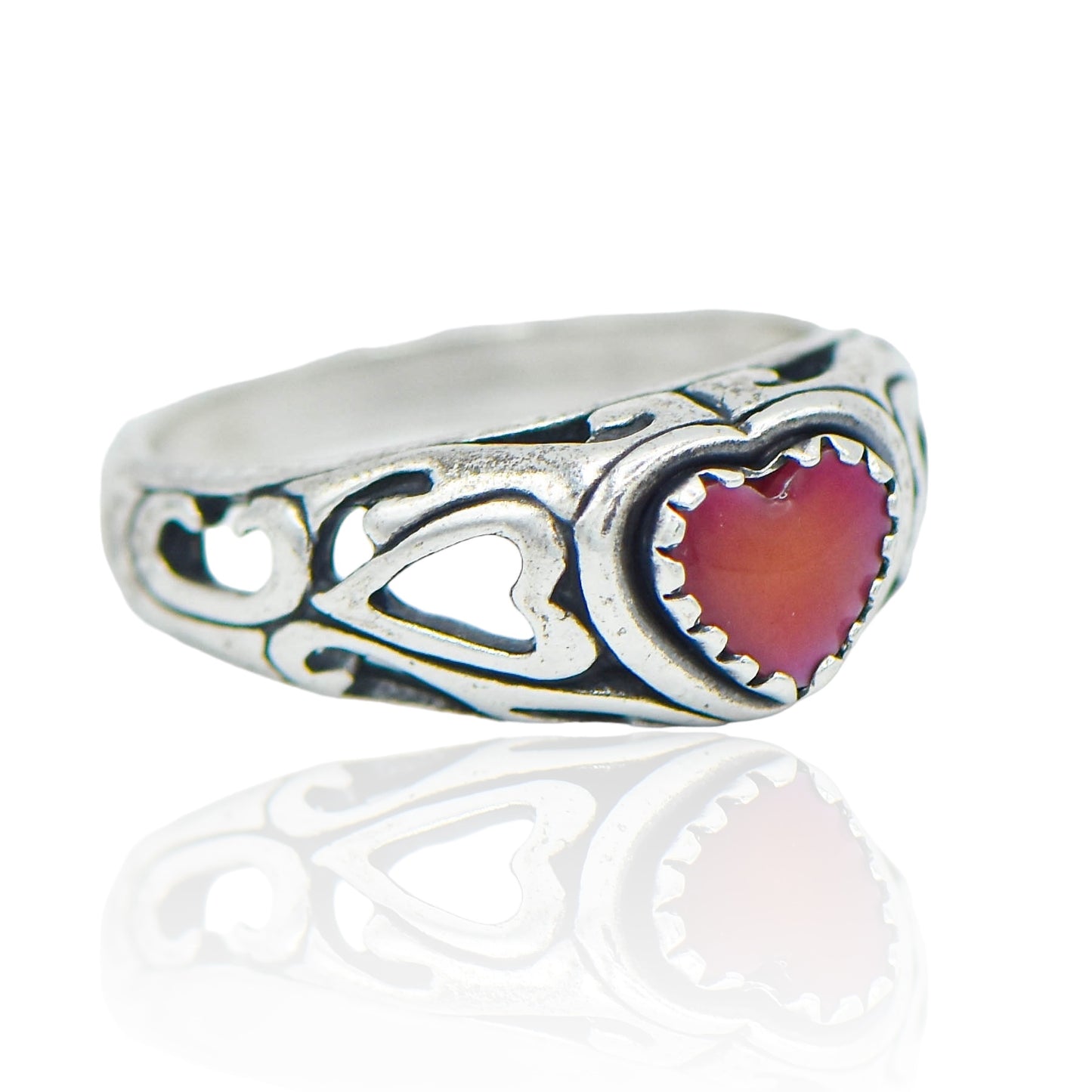 Pink Heart Scroll Ring