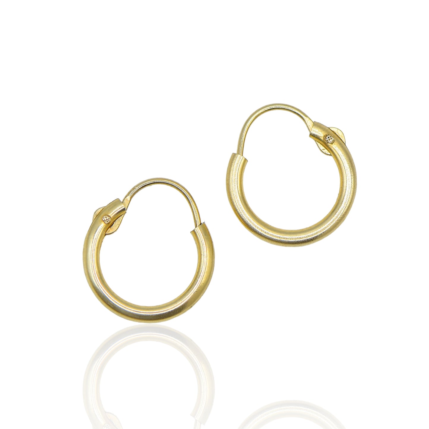 Round Hollow Tube Light Weight 14k Yellow Gold Earrings