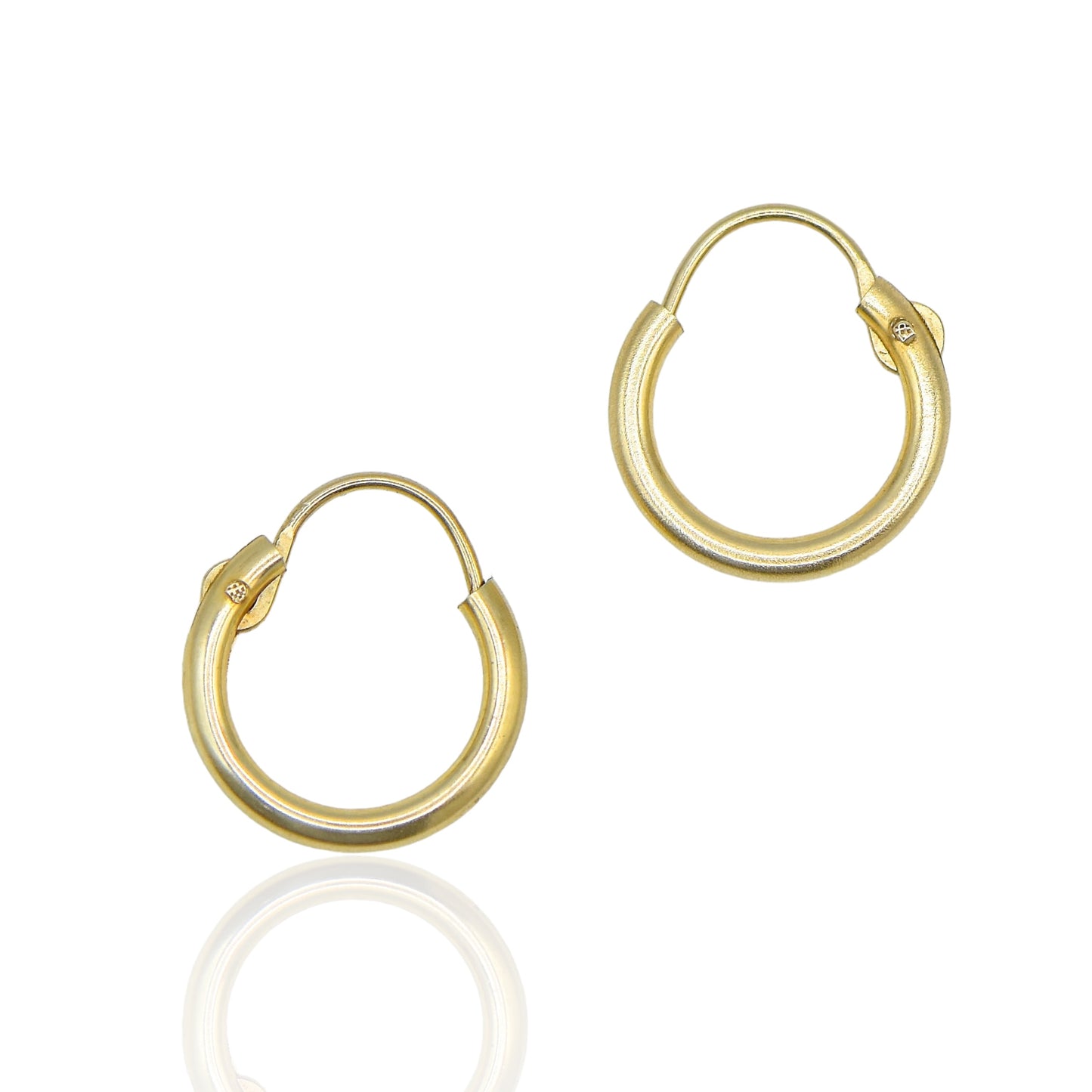 Round Hollow Tube Light Weight 14k Yellow Gold Earrings