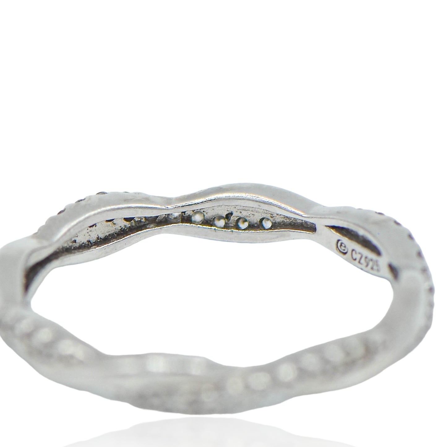 CZ Sterling Silver twist Ring