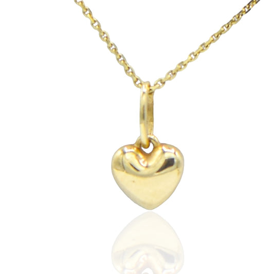 Petite Dainty Heart Pendant 14Kw/necklace 20" cable chain Light Weight