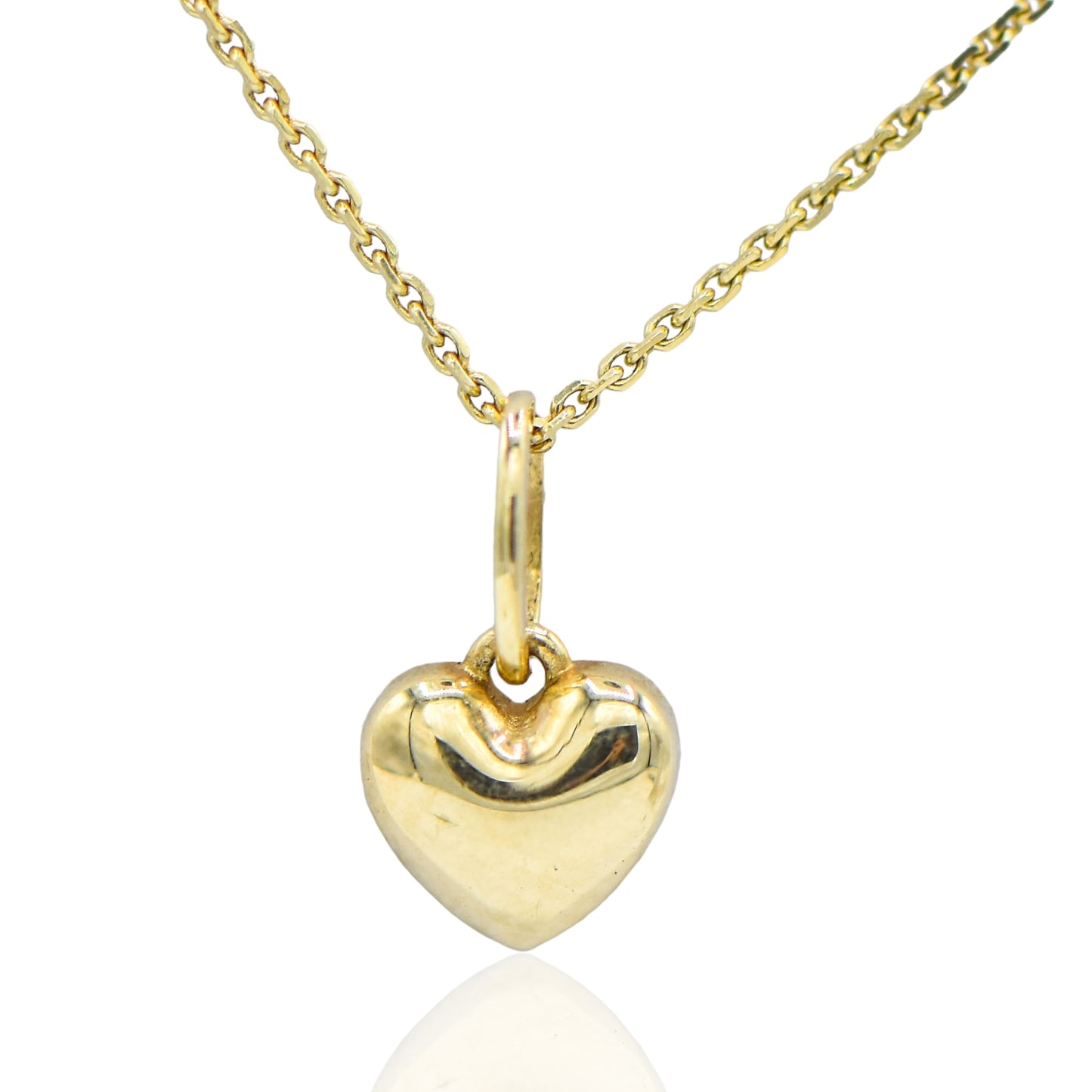 Petite Dainty Heart Pendant 14Kw/necklace 20" cable chain Light Weight