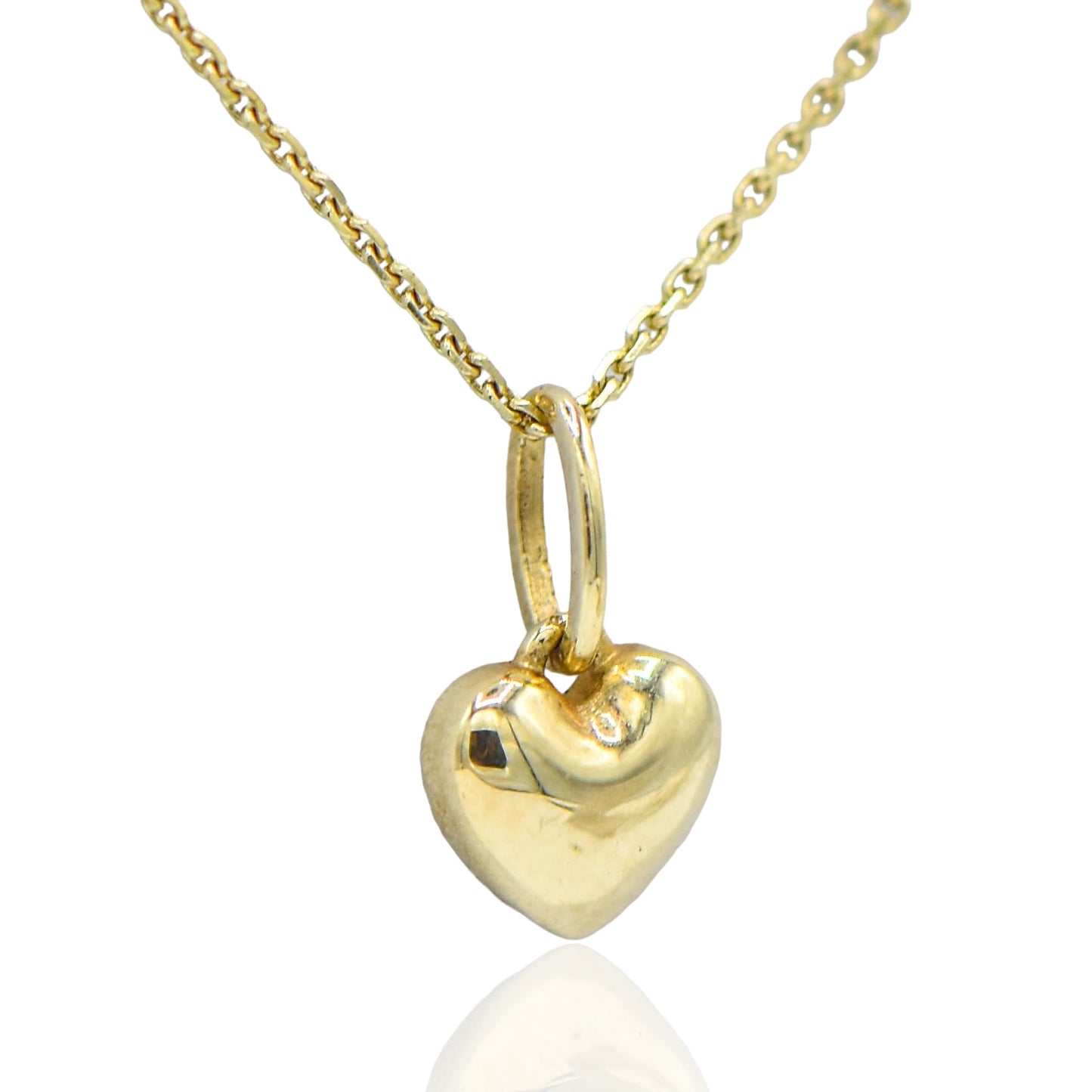 Petite Dainty Heart Pendant 14Kw/necklace 20" cable chain Light Weight