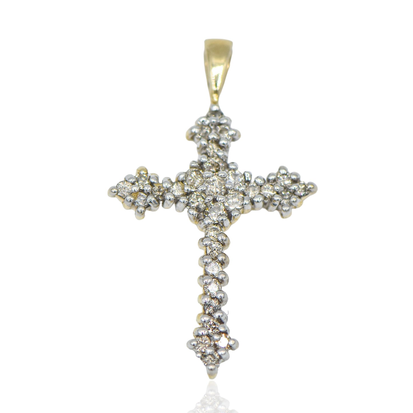 Diamond Cross Pendant 14K w/ .30cttw Diamonds