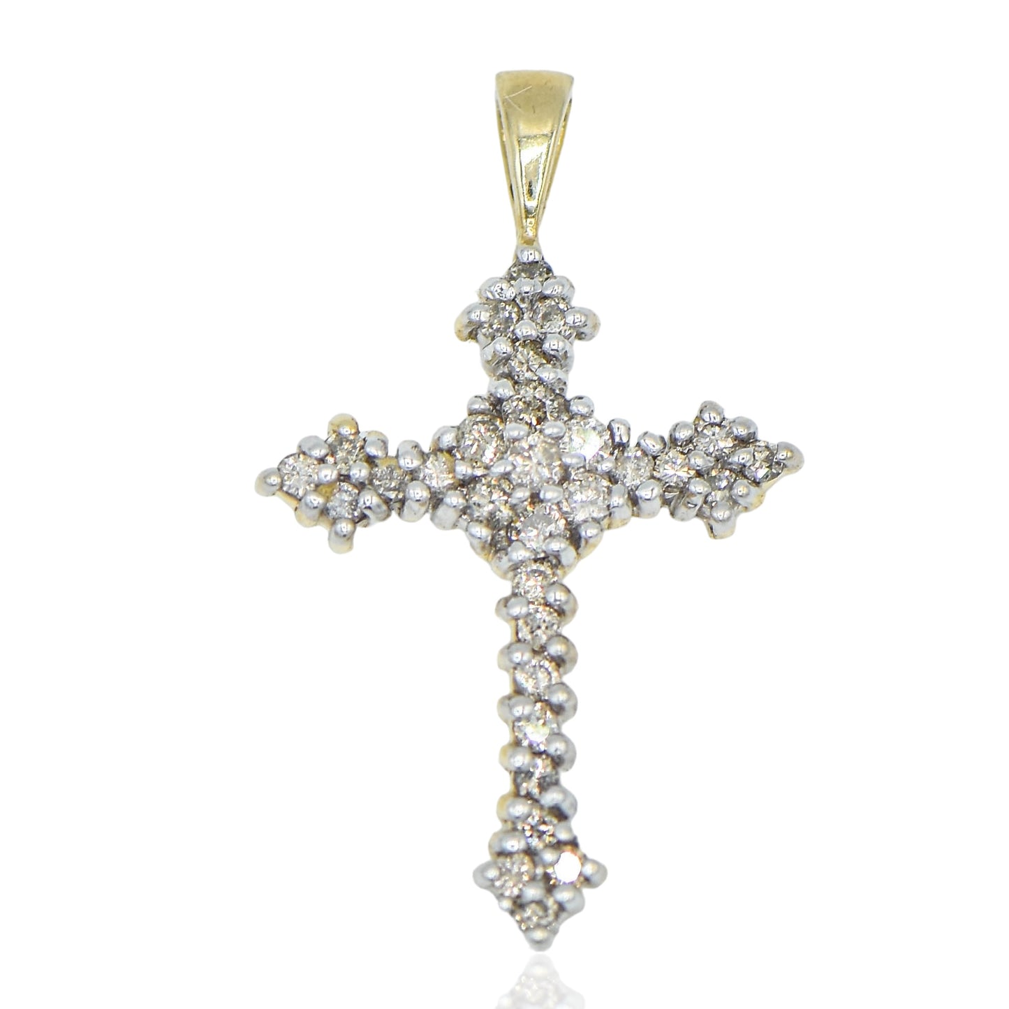 Diamond Cross Pendant 14K w/ .30cttw Diamonds