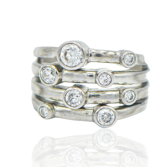 CZ Stacking Sterling Silver Ring