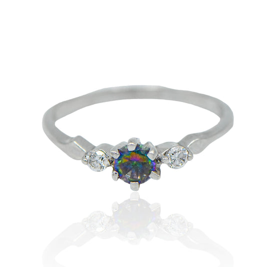 CZ Multi-colored & clear CZ stones Sterling Ring