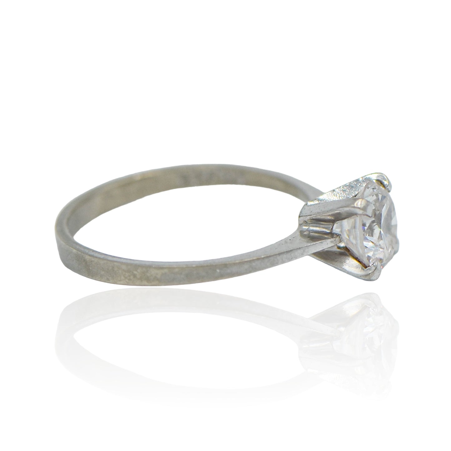 CZ Round Solitaire Sterling Silver Ring