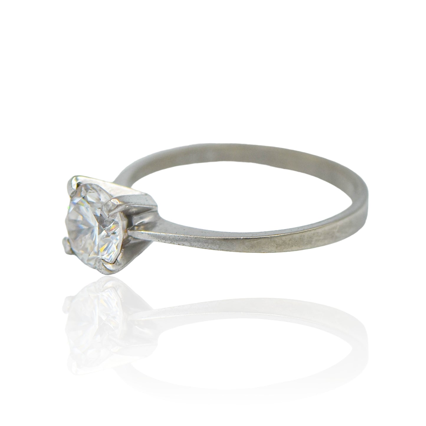 CZ Round Solitaire Sterling Silver Ring