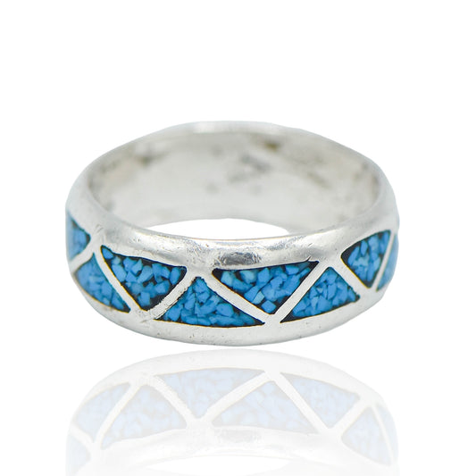 Navajo Turquoise Inlay Sterling Silver Ring