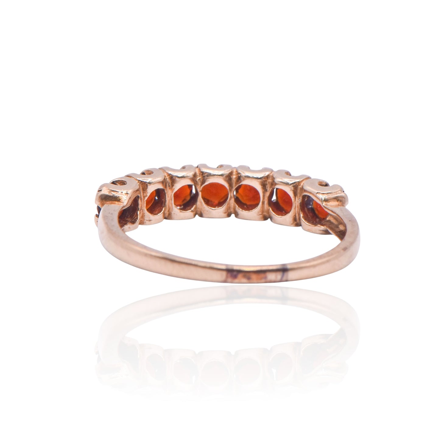 Garnet Band 10K Yellow Gold Ring Size 7