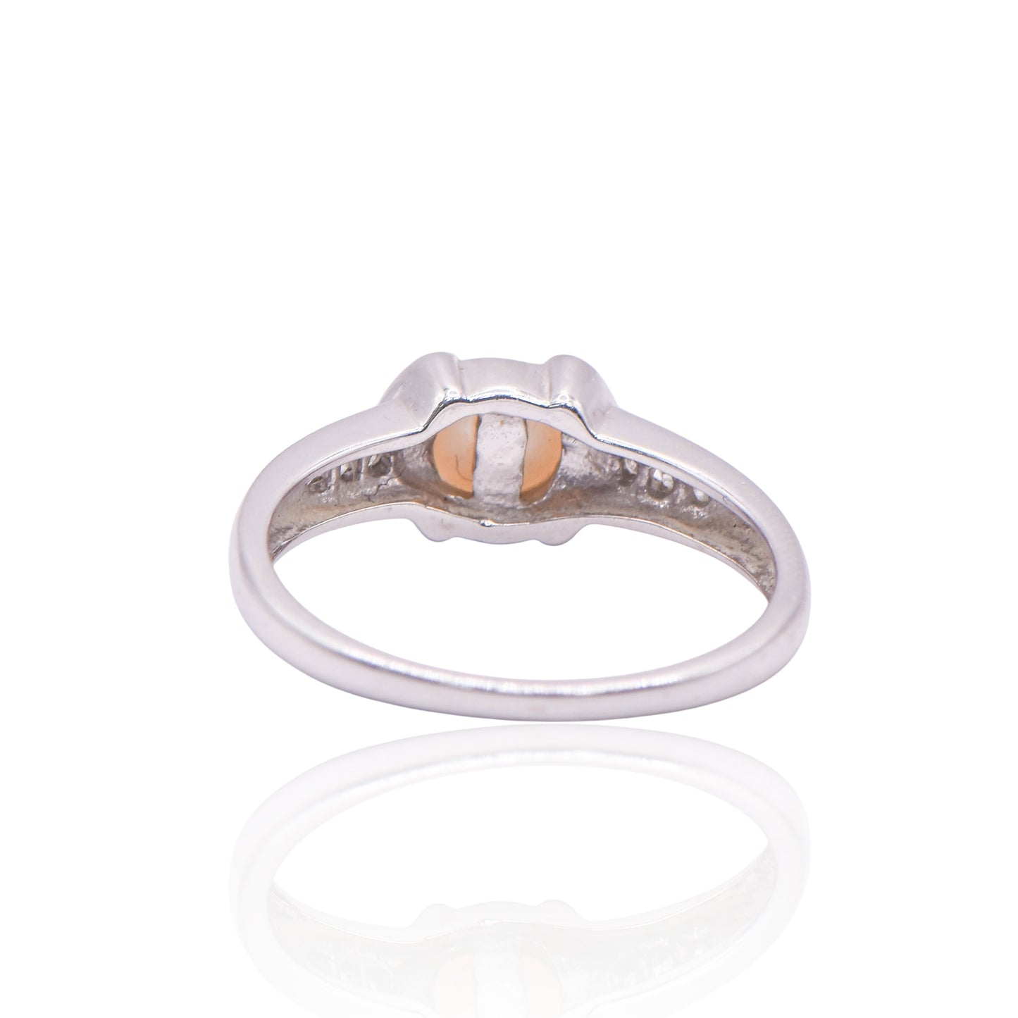 Pearl 14K White Gold Ring with Accent Diamonds