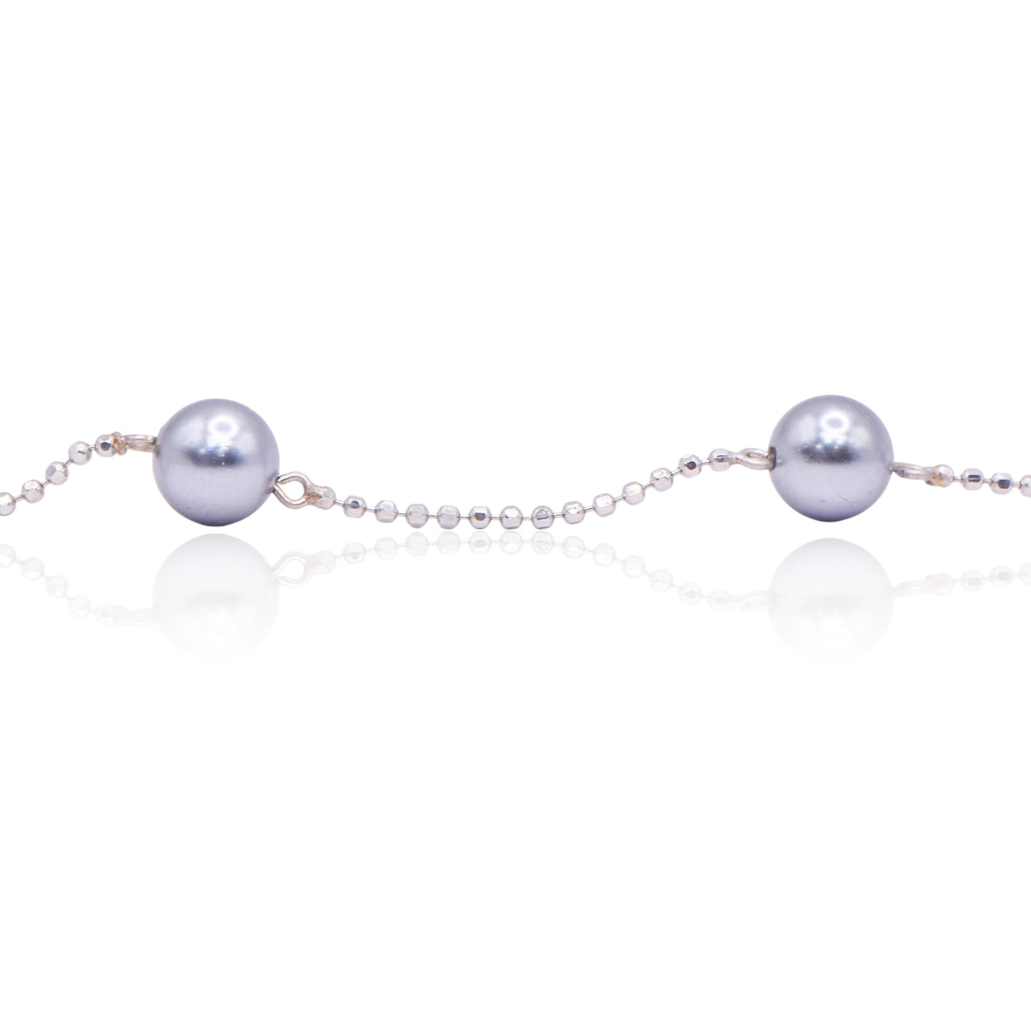Tahitian Pearl 14K White Gold Station Bracelet 7in