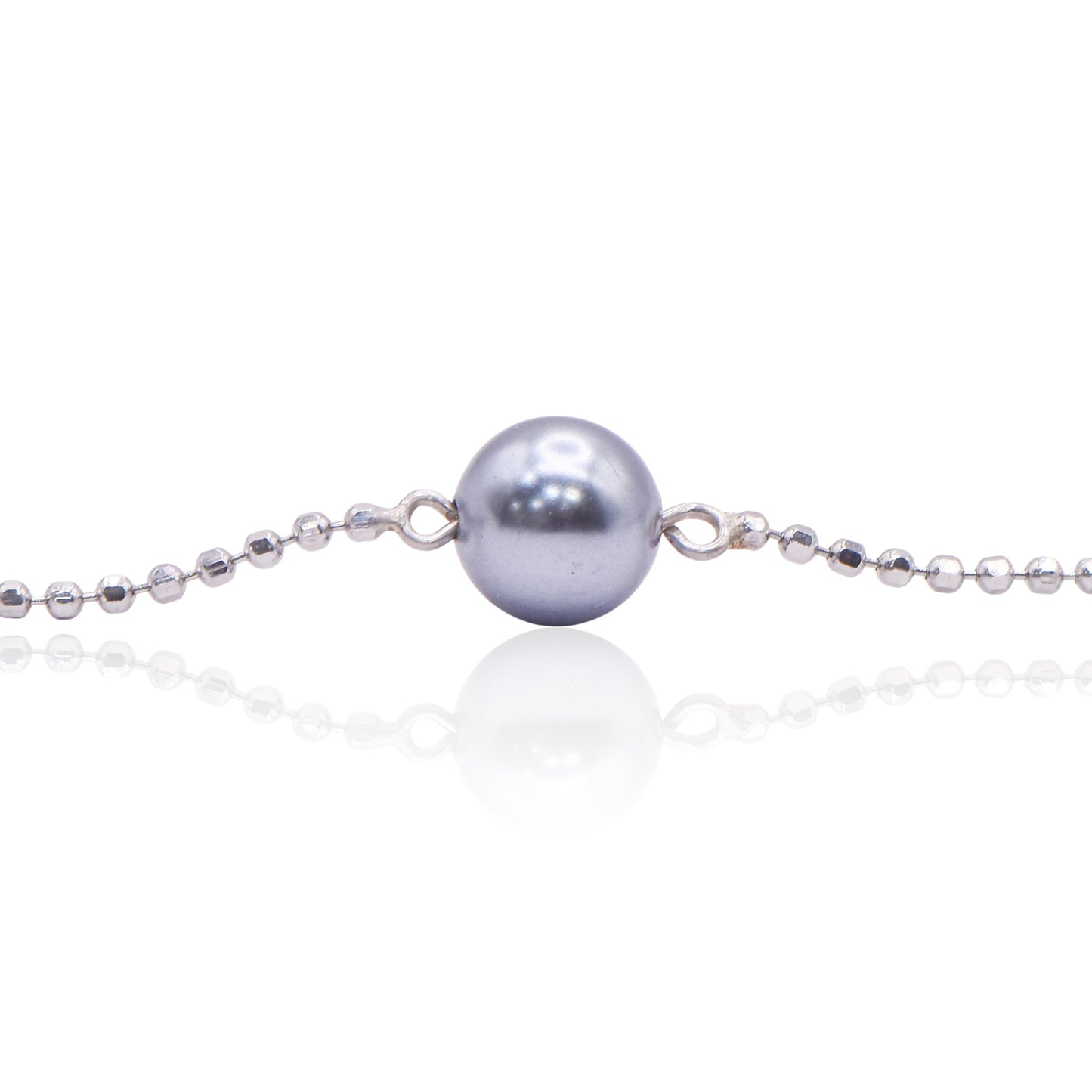 Tahitian Pearl 14K White Gold Station Bracelet 7in