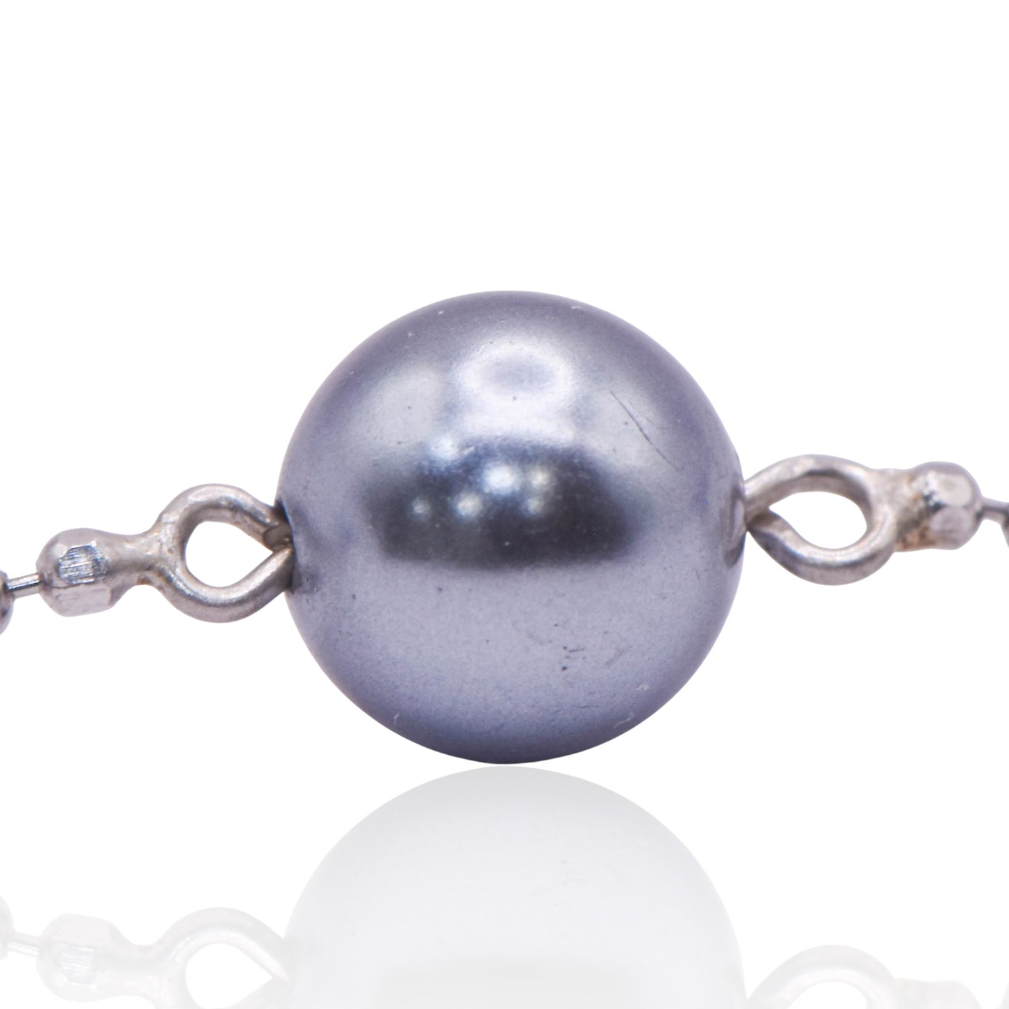 Tahitian Pearl 14K White Gold Station Bracelet 7in