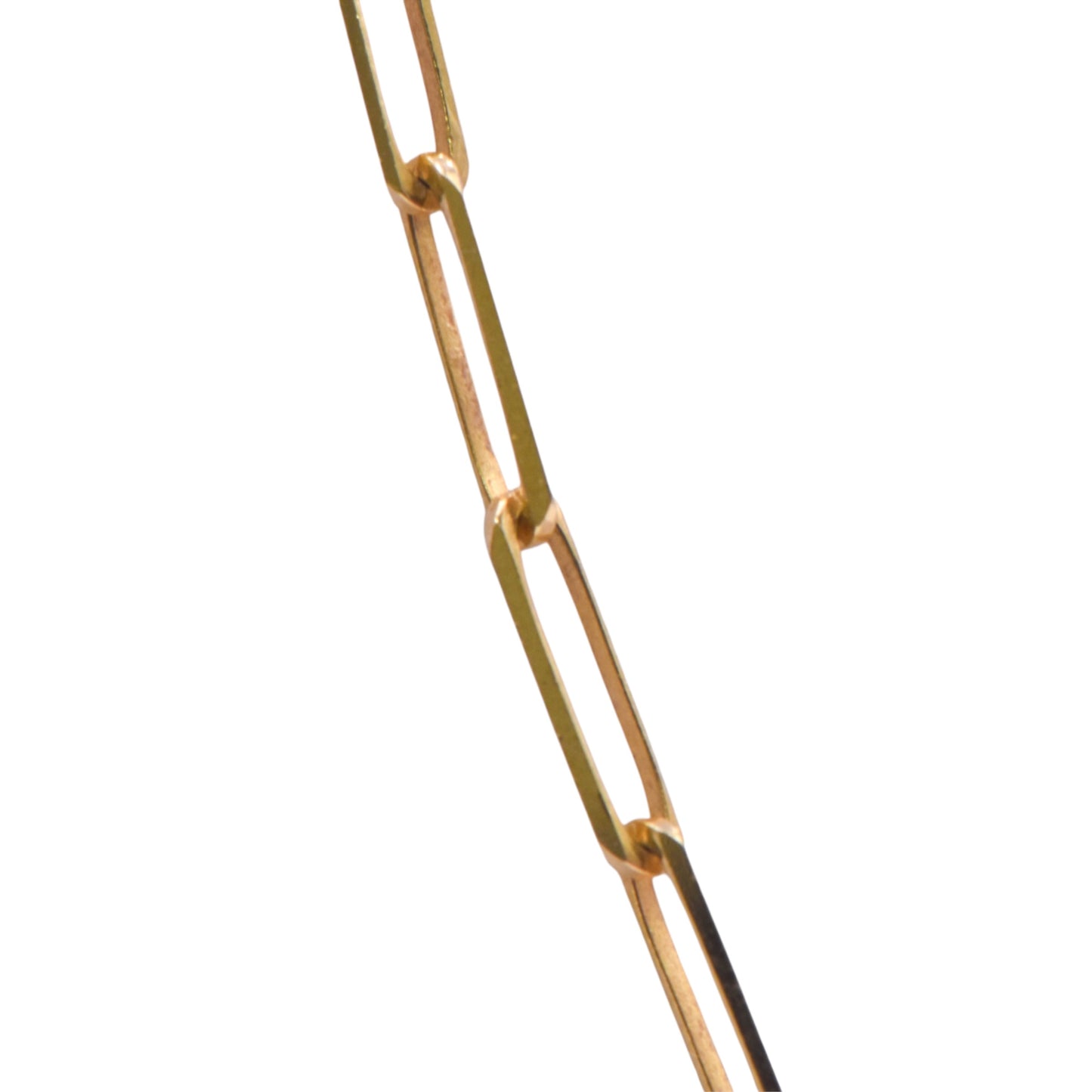 Paperclip Chain 14K Yellow Gold Choker Necklace 15in