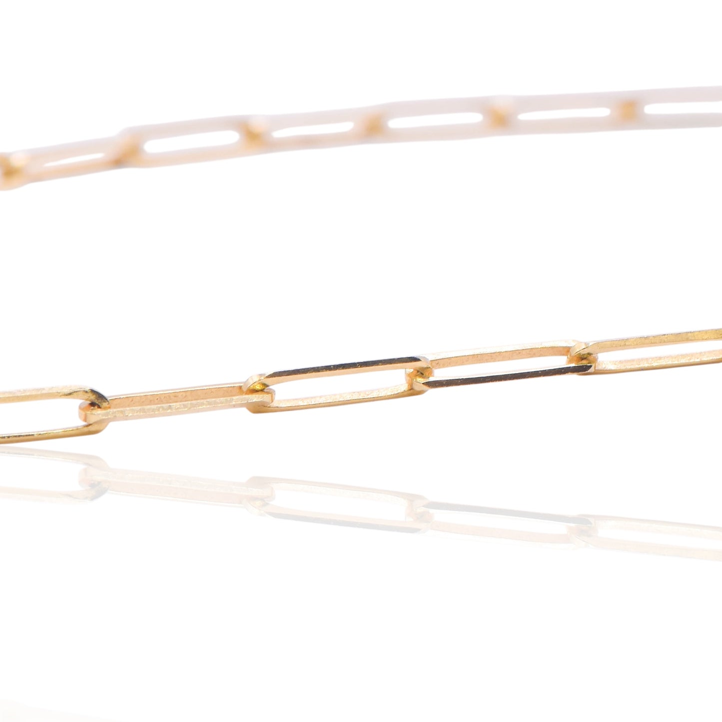 Paperclip Chain 14K Yellow Gold Choker Necklace 15in