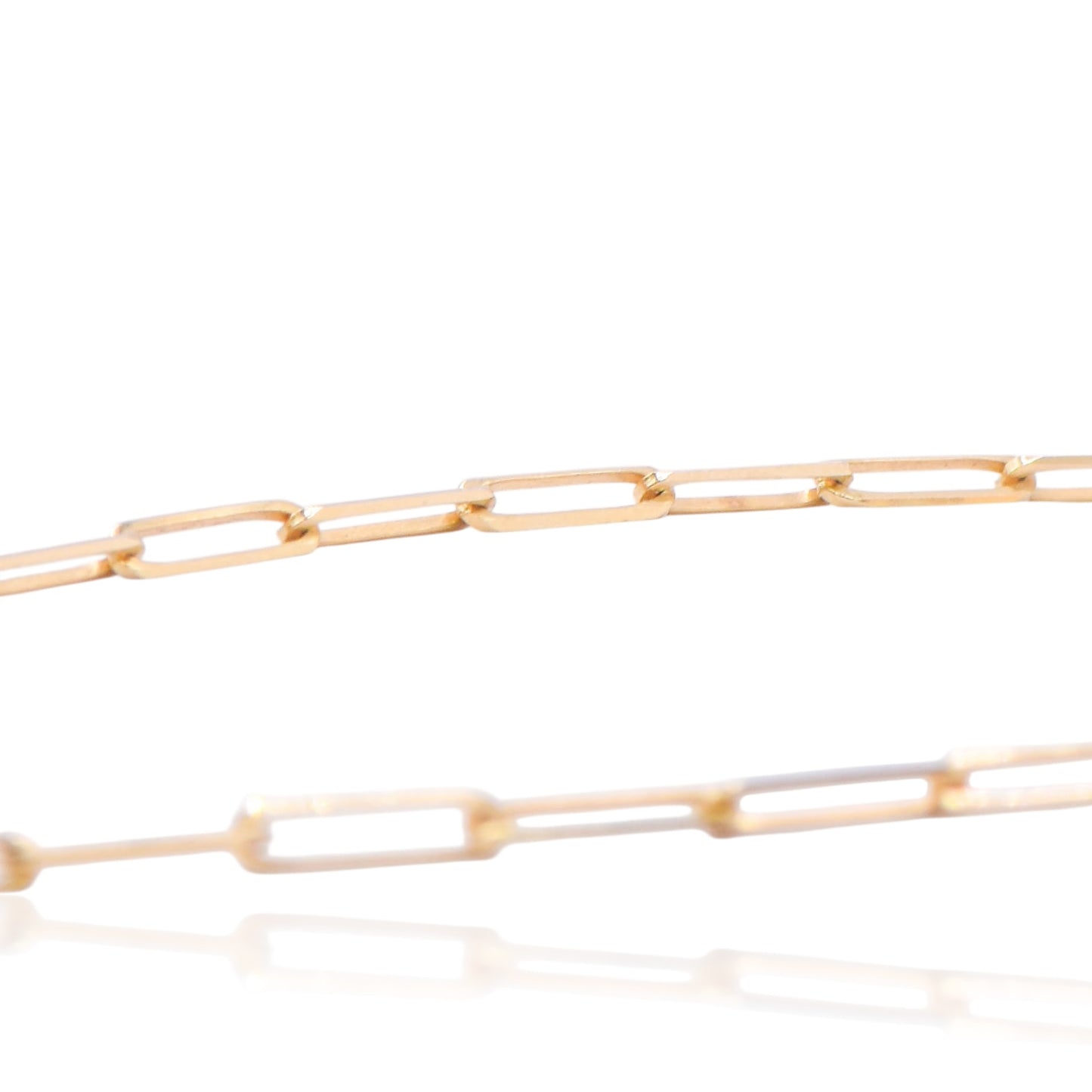 Paperclip Chain 14K Yellow Gold Choker Necklace 15in