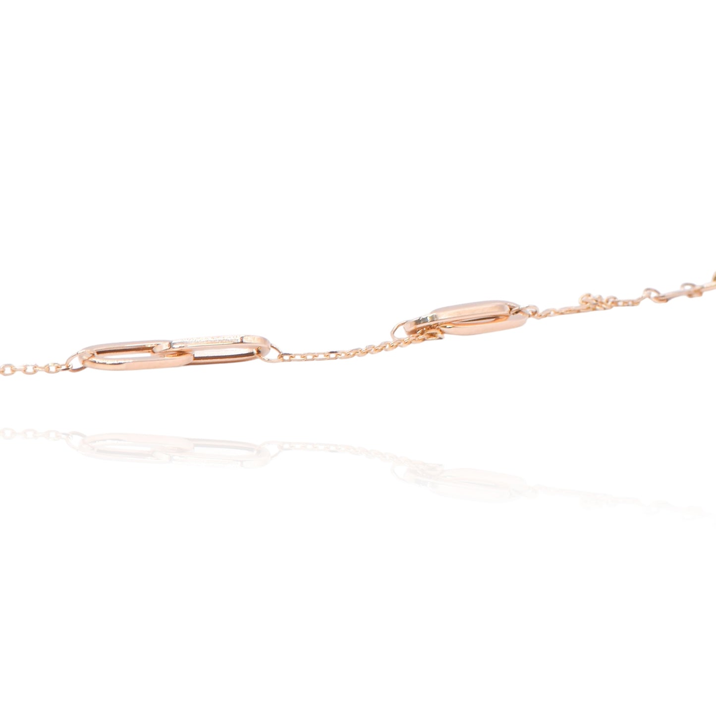 Interlocking Links Chain 14K Yellow Gold Necklace 18in