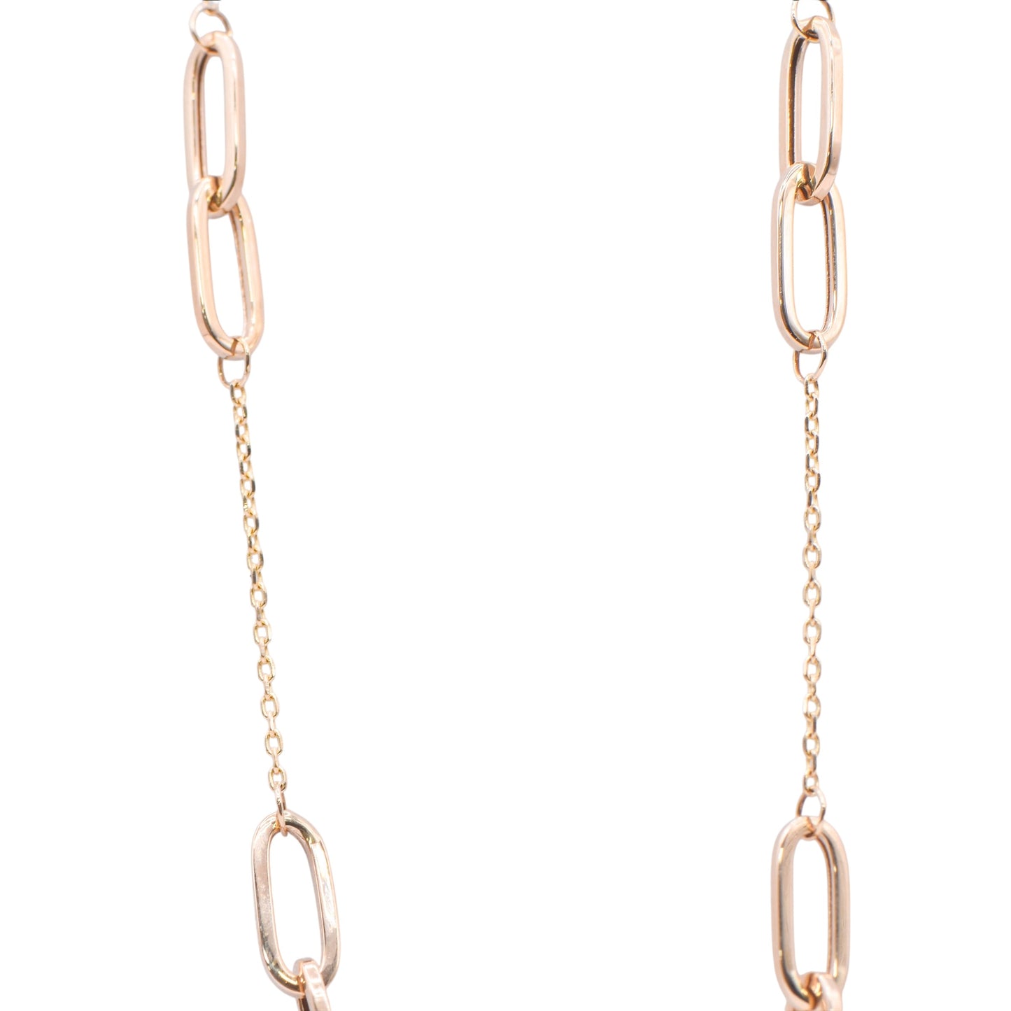 Interlocking Links Chain 14K Yellow Gold Necklace 18in