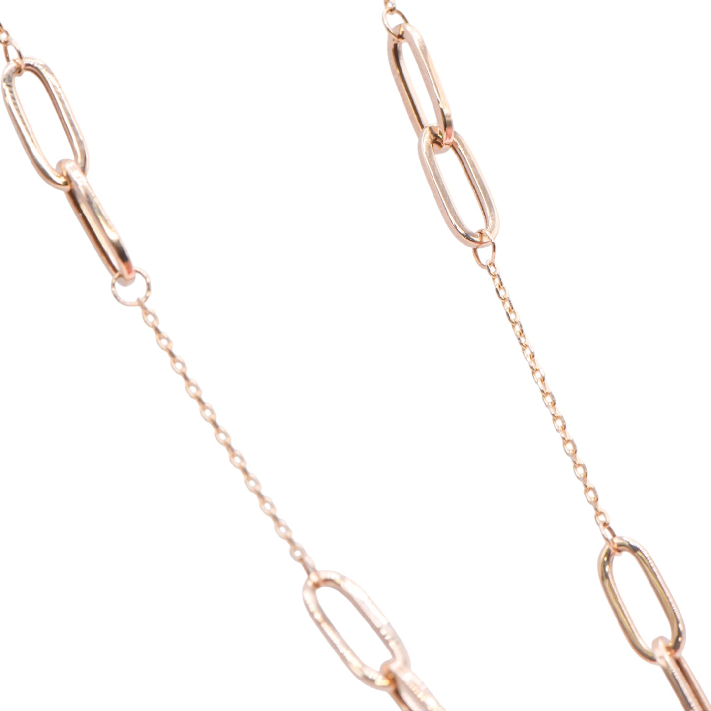 Interlocking Links Chain 14K Yellow Gold Necklace 18in