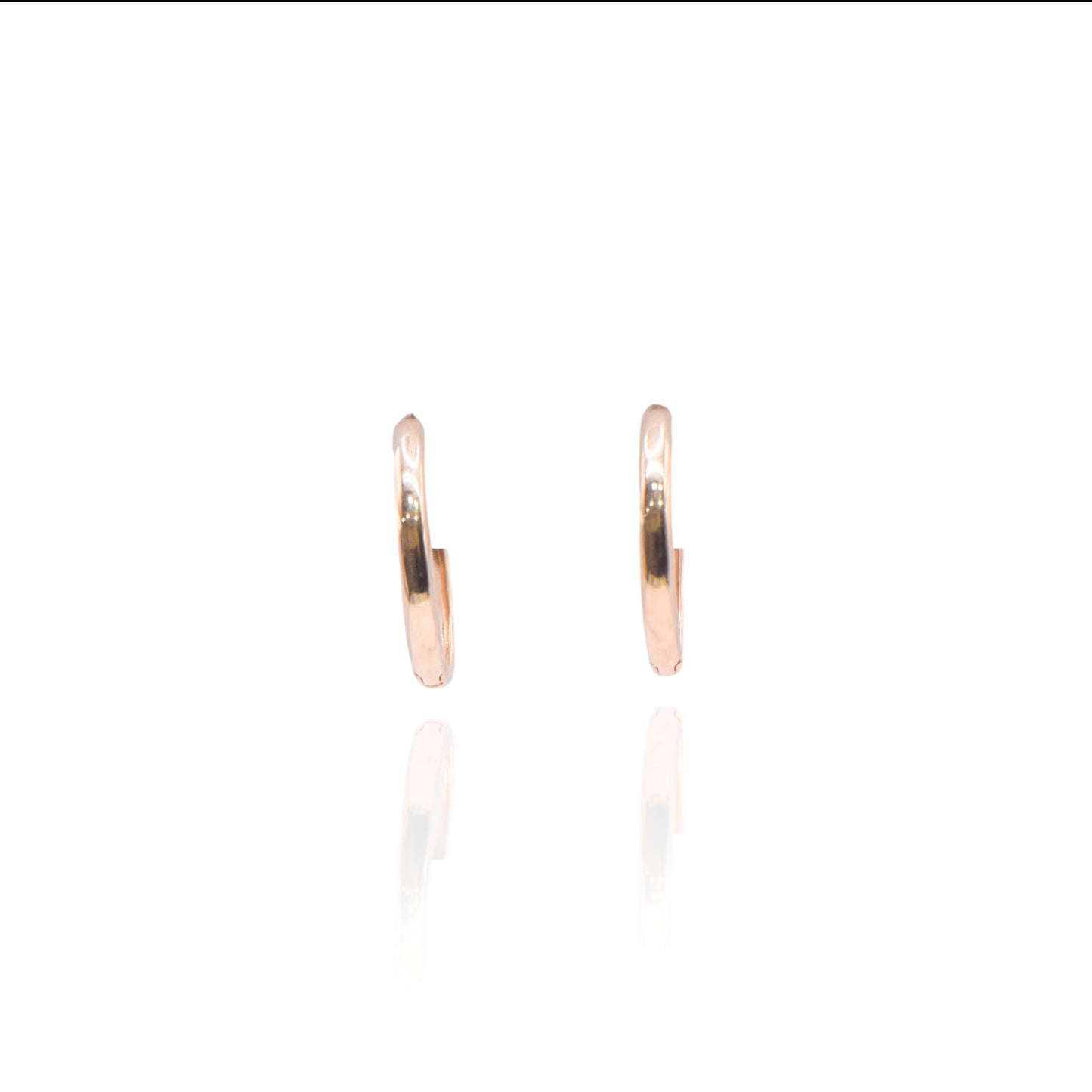 Hoop 14K Yellow Gold Hinge Earring 1.98mm Thick/15.31mm Diameter