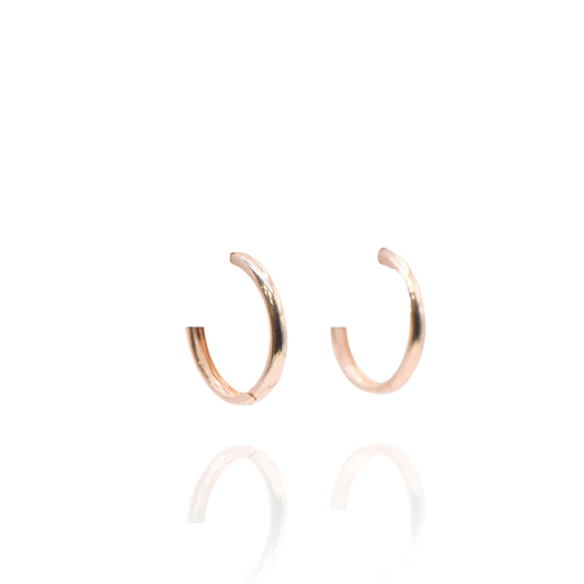 Hoop 14K Yellow Gold Hinge Earring 1.98mm Thick/15.31mm Diameter