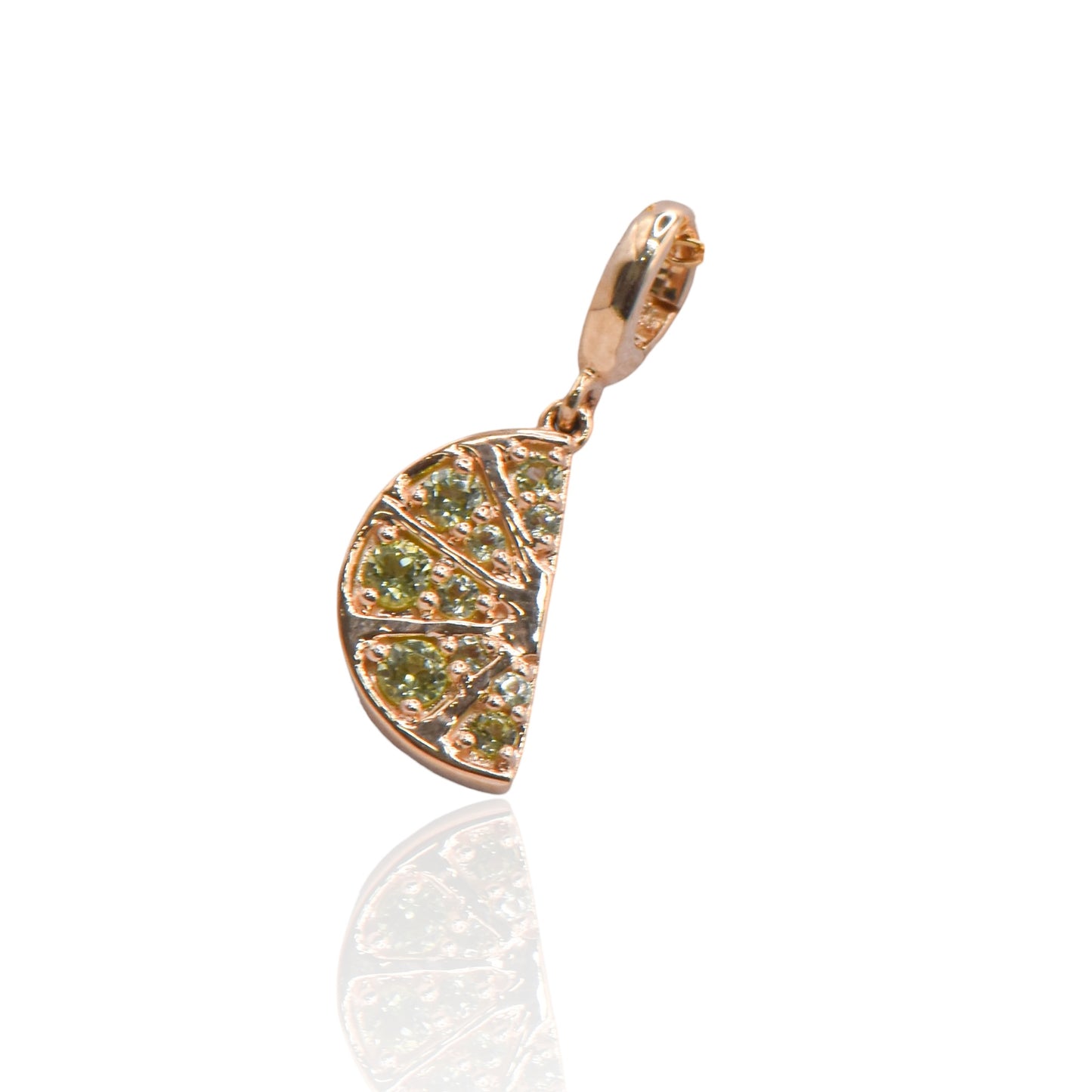 Lime Peridot Wedge 14K Yellow Gold Charm