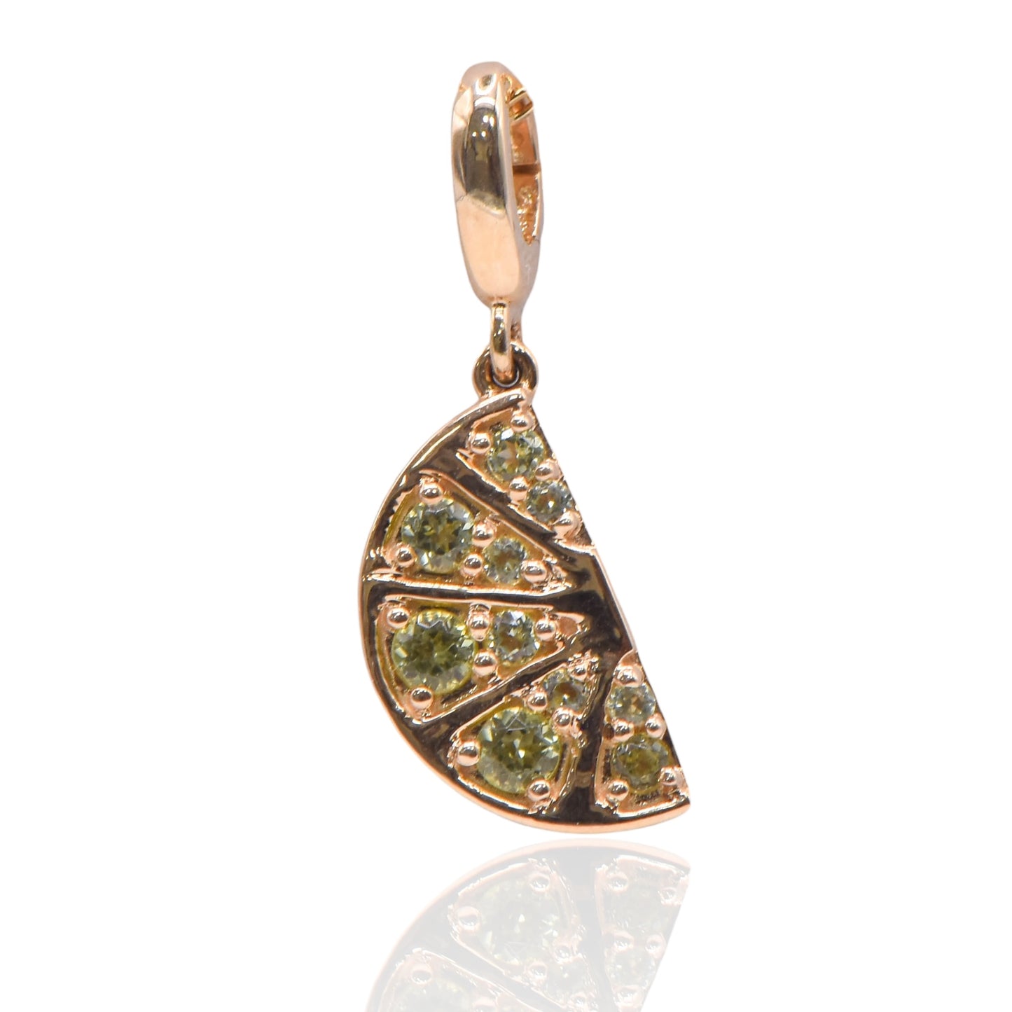Lime Peridot Wedge 14K Yellow Gold Charm