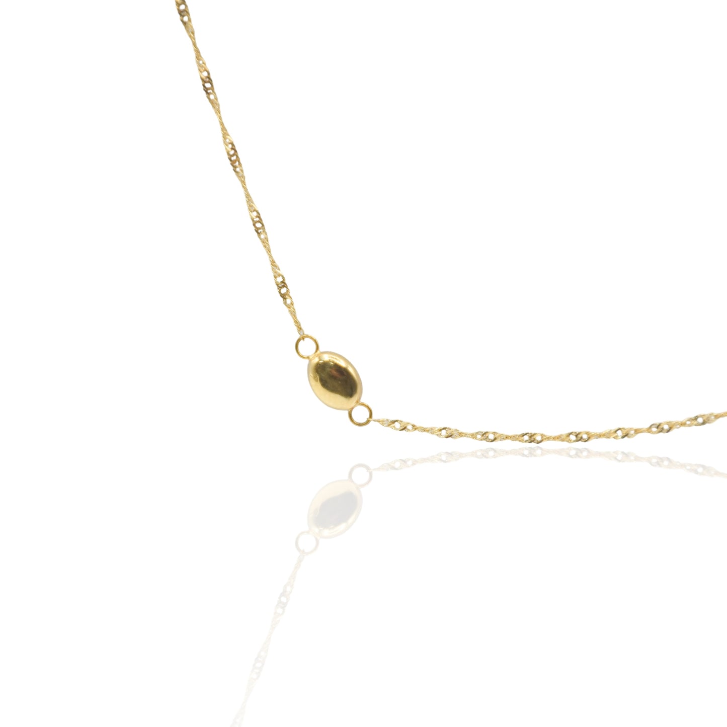 Beaded Twisted Chain 14k Yellow Gold 17 inch