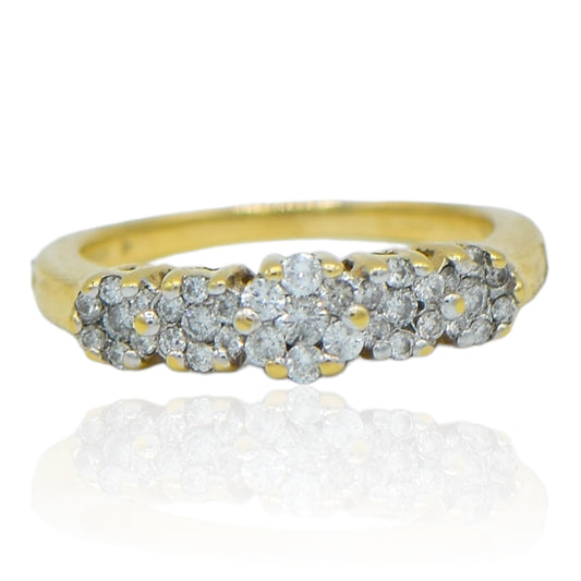 Cluster Flower Diamond Ring .50cttw 14K Yellow Gold