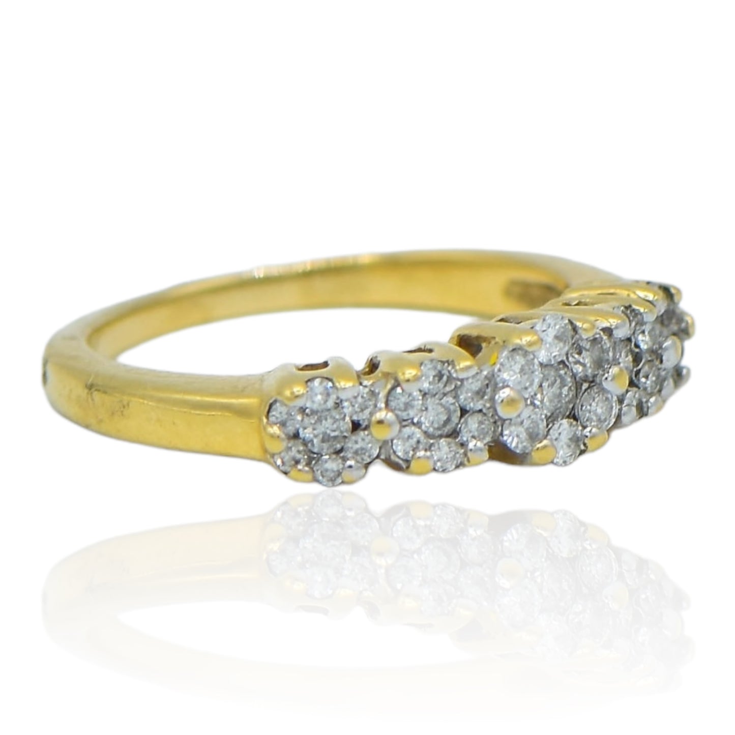 Cluster Flower Diamond Ring .50cttw 14K Yellow Gold