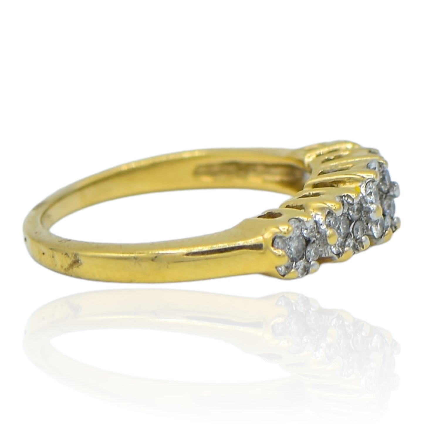 Cluster Flower Diamond Ring .50cttw 14K Yellow Gold