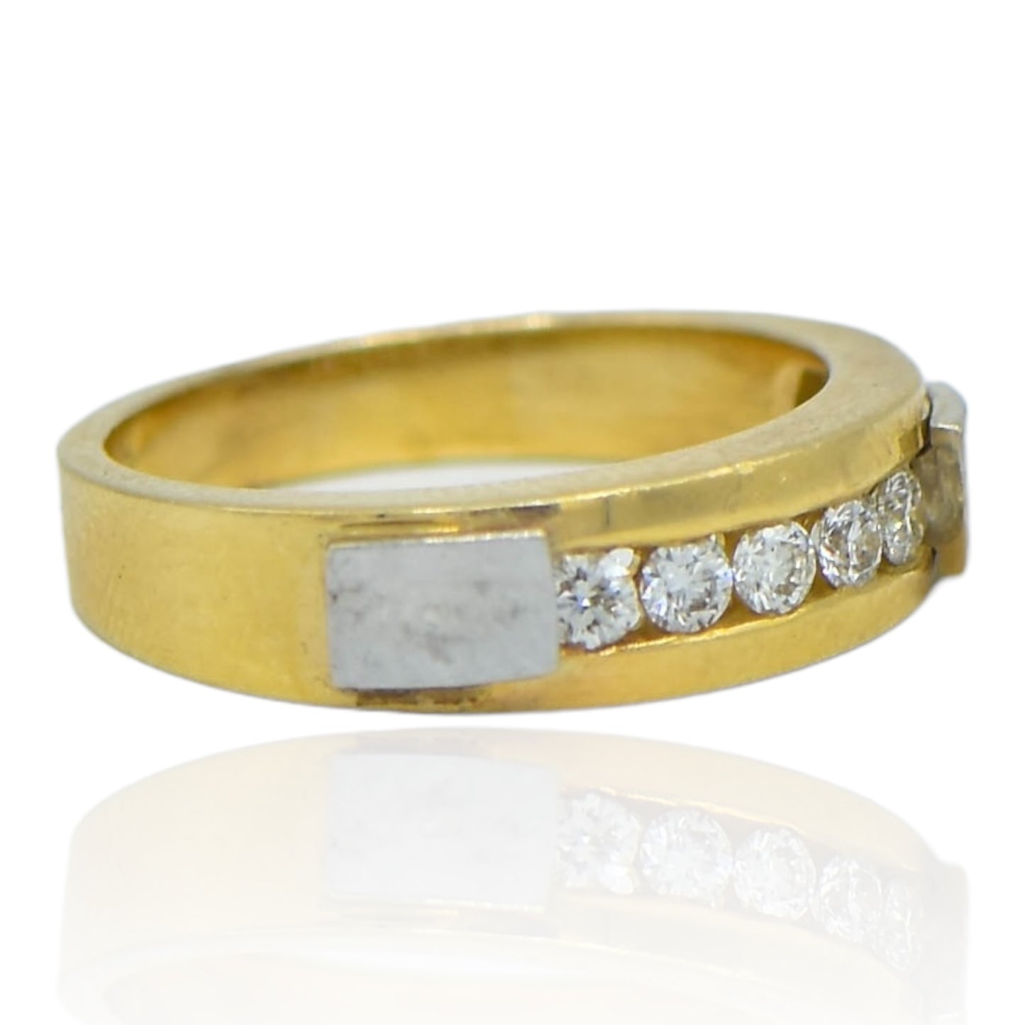 Two Tone Diamond Band Channel Set .25cttw 14K