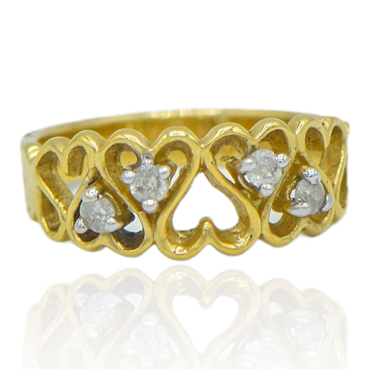 Heart Diamond Band .05cttw 14K Gold Ring