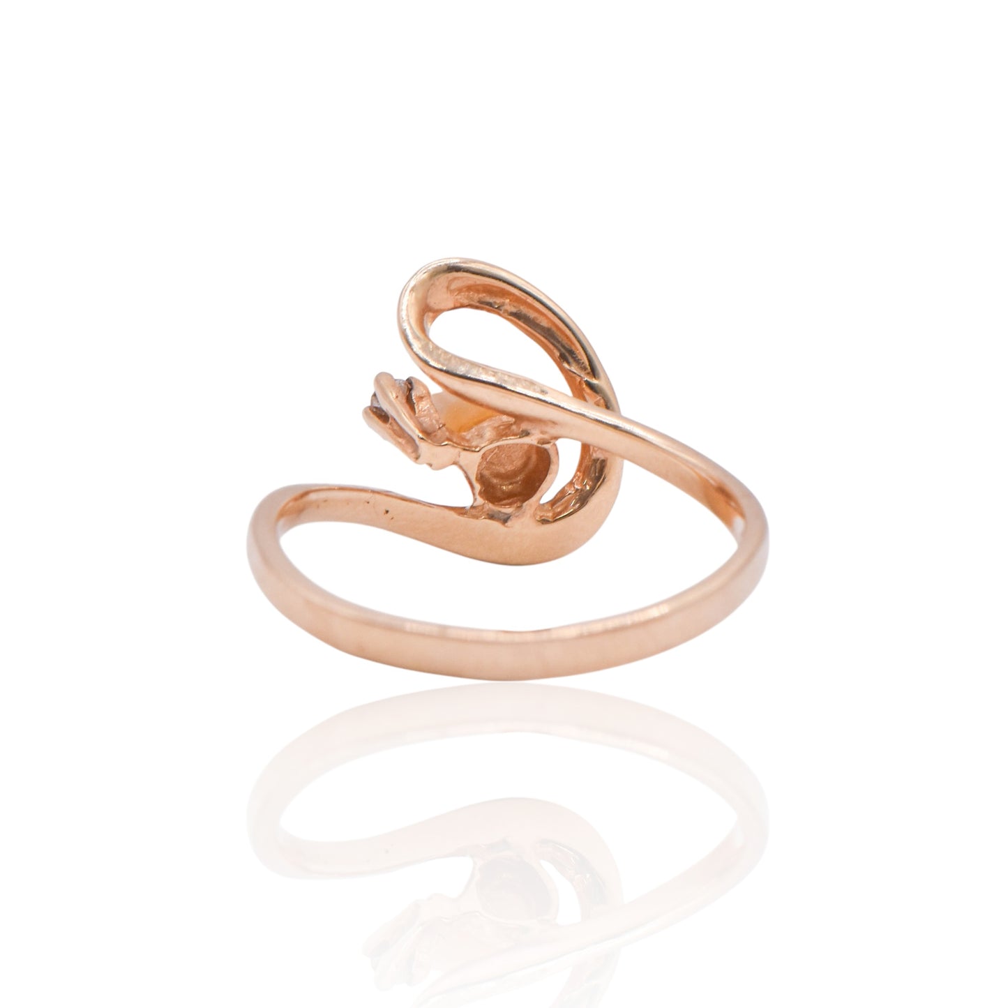 Fresh Water Pearl Ring with Side Stone Diamond 14K Yellow Gold Ring Size 6.25