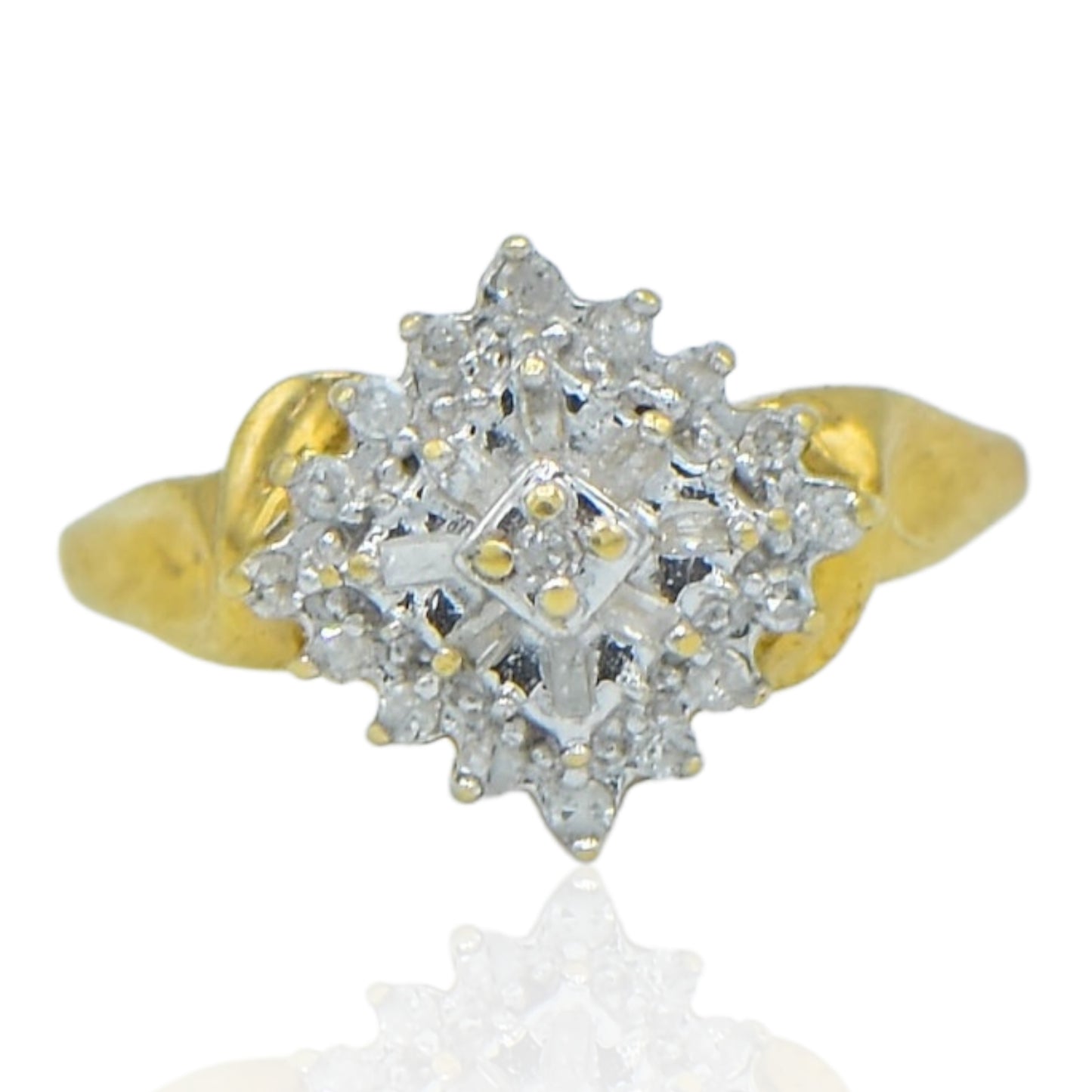 Cluster Ring .20cttw Diamond 14K Yellow Gold