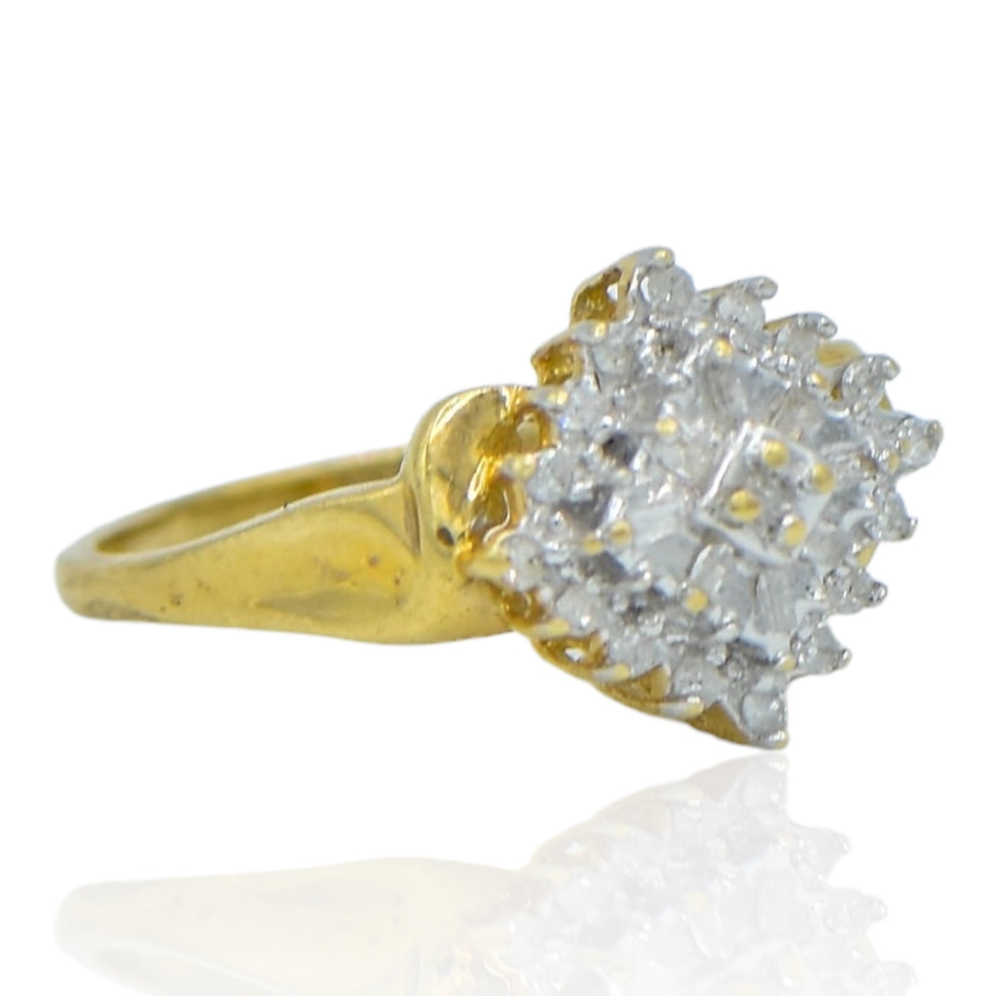 Cluster Ring .20cttw Diamond 14K Yellow Gold