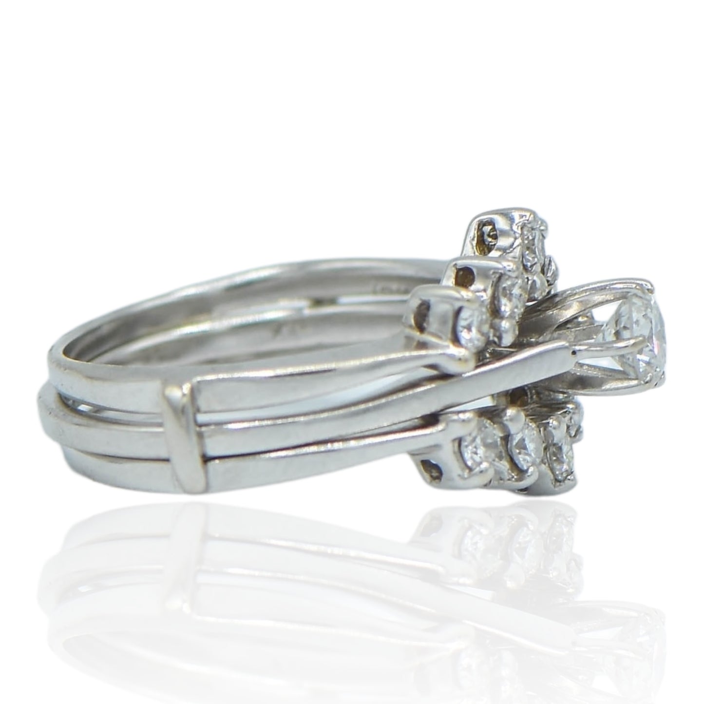 Engagement Ring with Insert .93 CTTW 14K White Gold Set