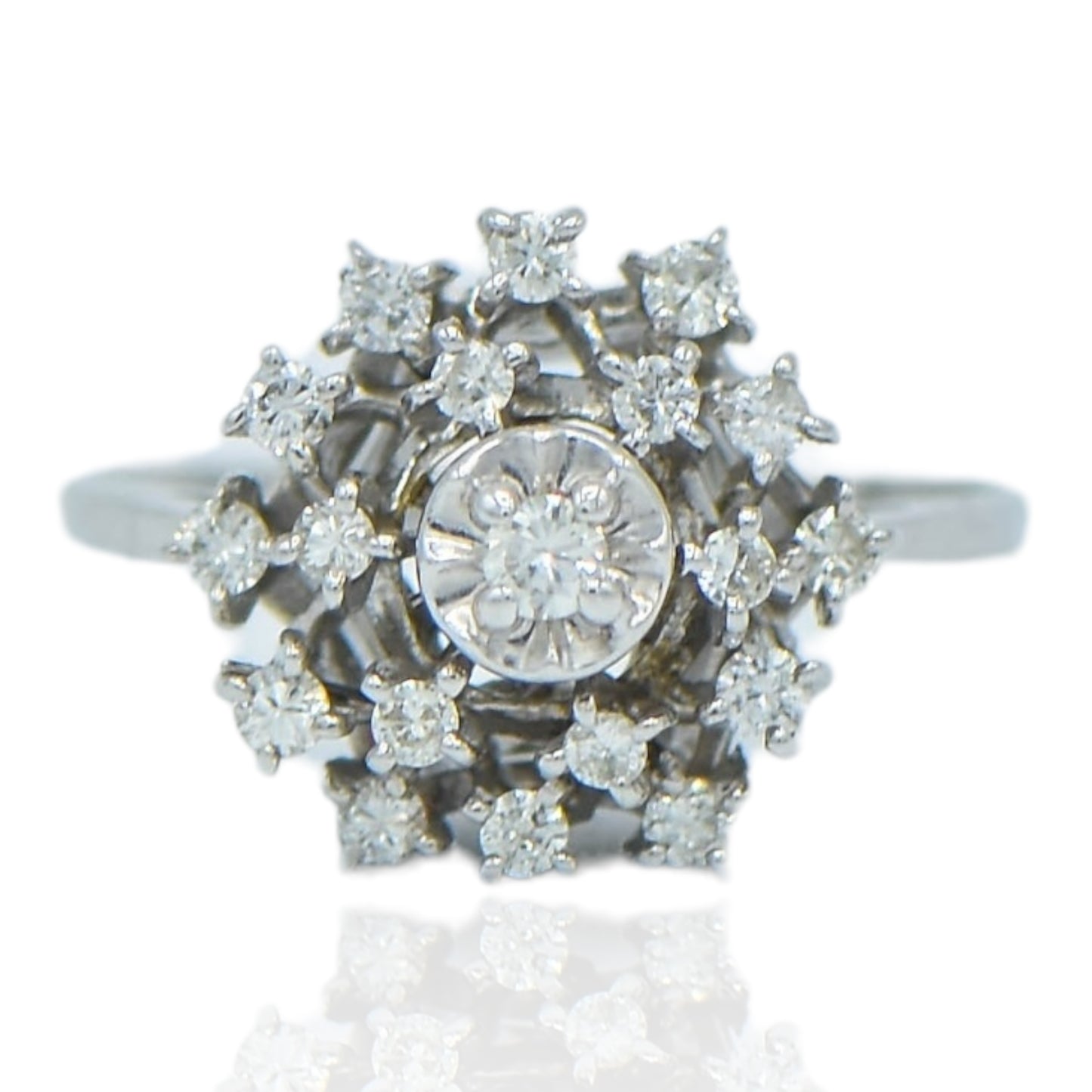 Ladies Cluster Ring w/.62 CTTW 14KWhite