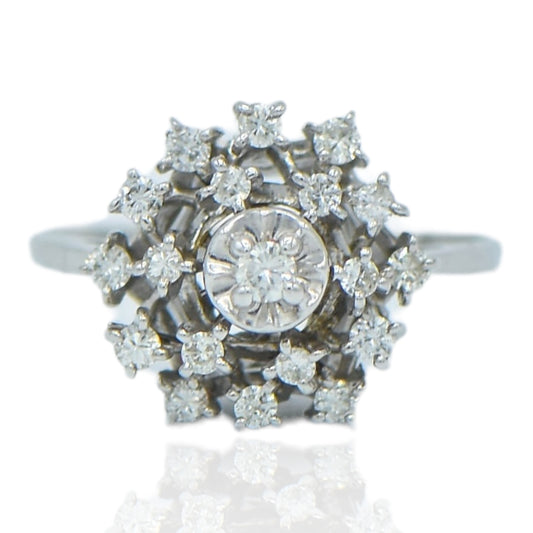 Ladies Cluster Ring w/.62 CTTW 14KWhite